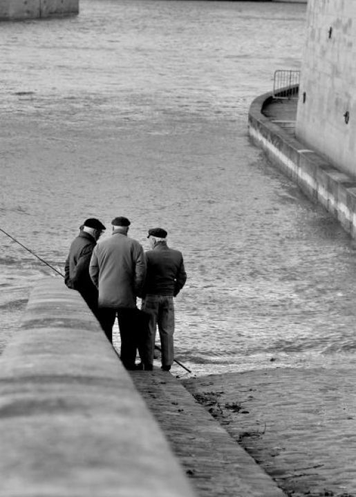 4ème arrondissement – Les pêcheurs à  la ligne du quai d’Orléans